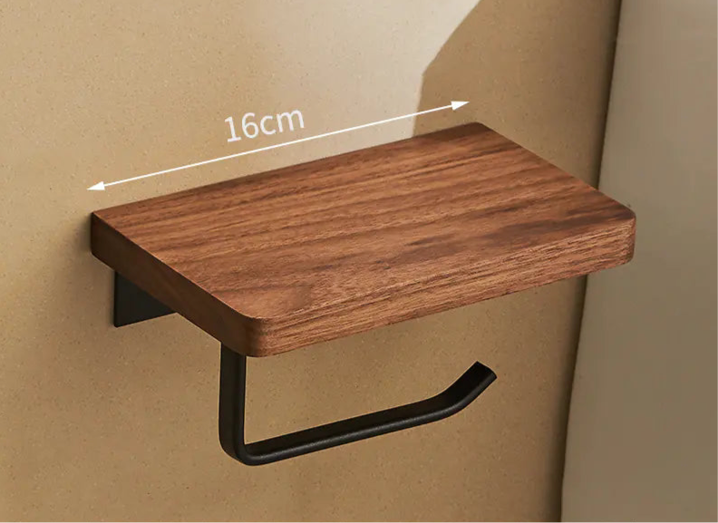 Wooden Wall-Mounted Tissue Box for Bathroom Storage