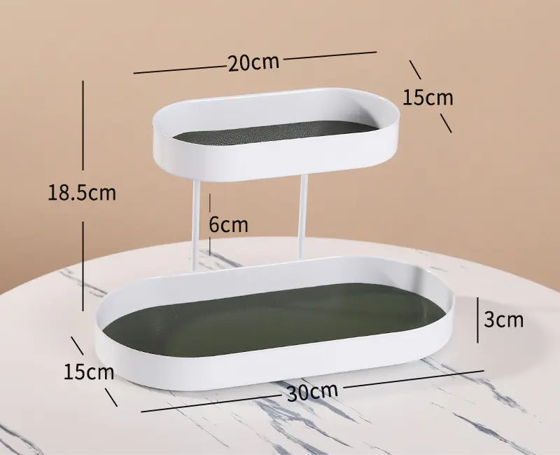 Modern Luxury Double-Layer Key Storage Tray for Bedroom
