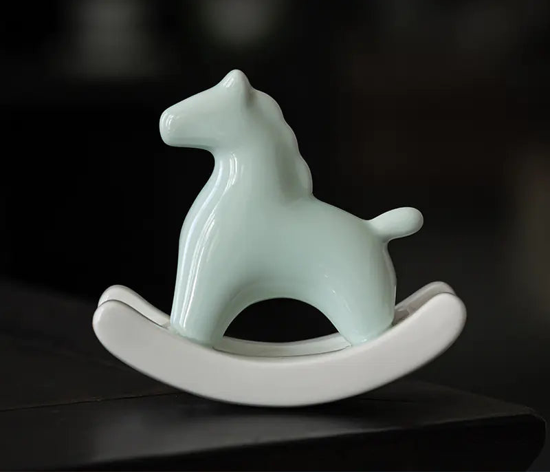 Ceramic Green Horse Tea Pet Decorative Figurine