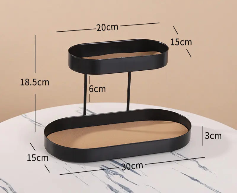Modern Luxury Double-Layer Key Storage Tray for Bedroom