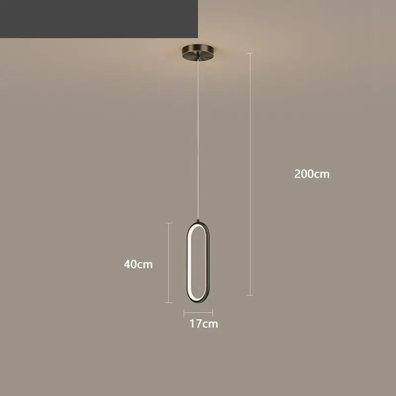 Nordic Style Adjustable Copper Pendant Light for Bedroom