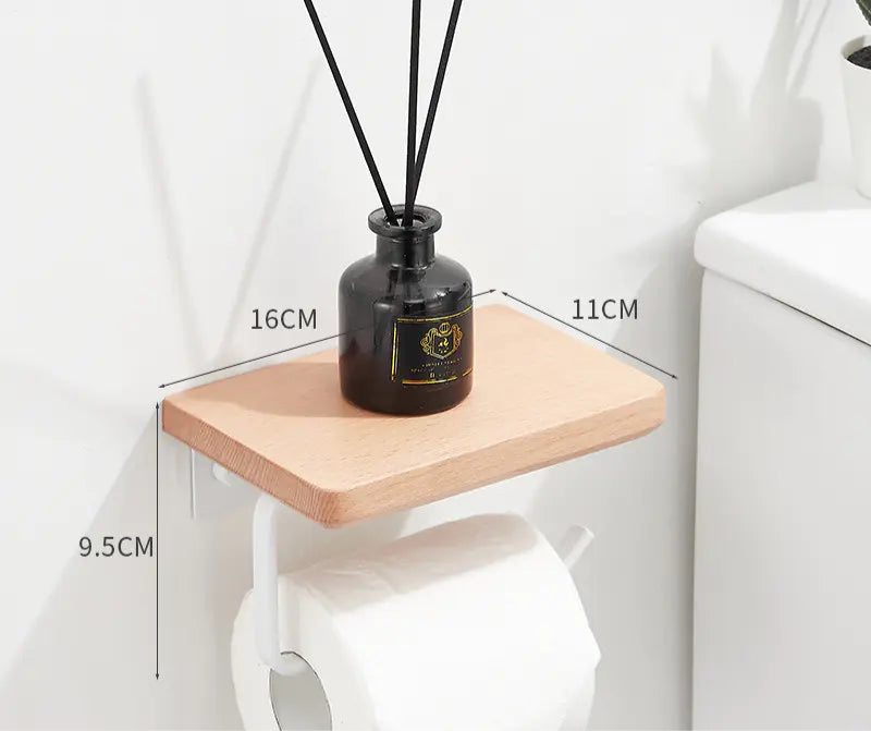 Wooden Wall-Mounted Tissue Box for Bathroom Storage