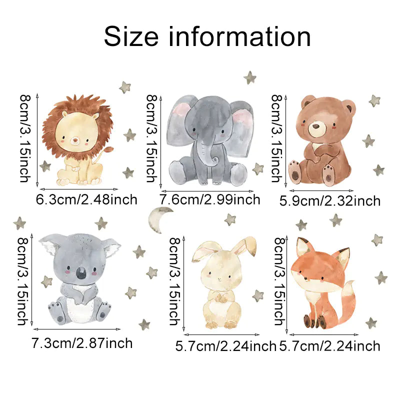 Cute Smiley Face Animal Switch Stickers for Kids' Rooms
