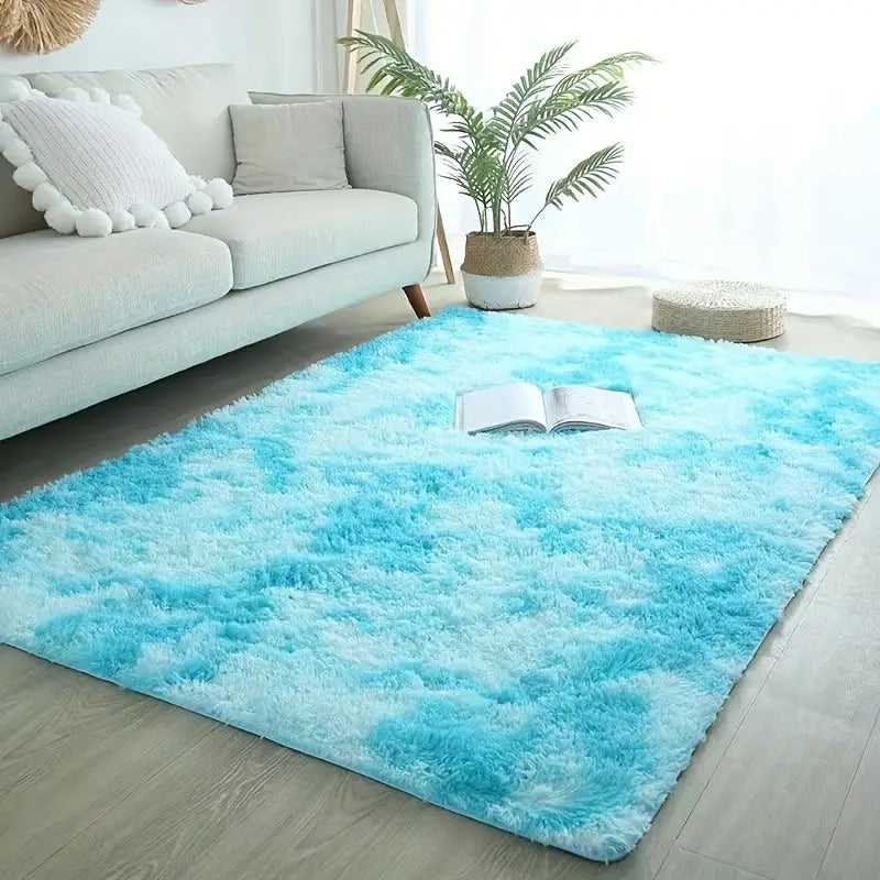 Tie Dye Plush Rectangle Floor Mat for Home Decor 47x63in
