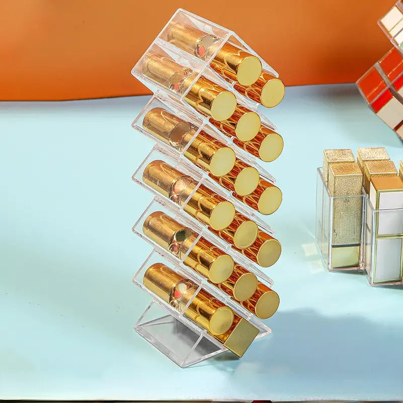 Fish Shape Clear Acrylic Lipstick Organizer with 16 Spaces