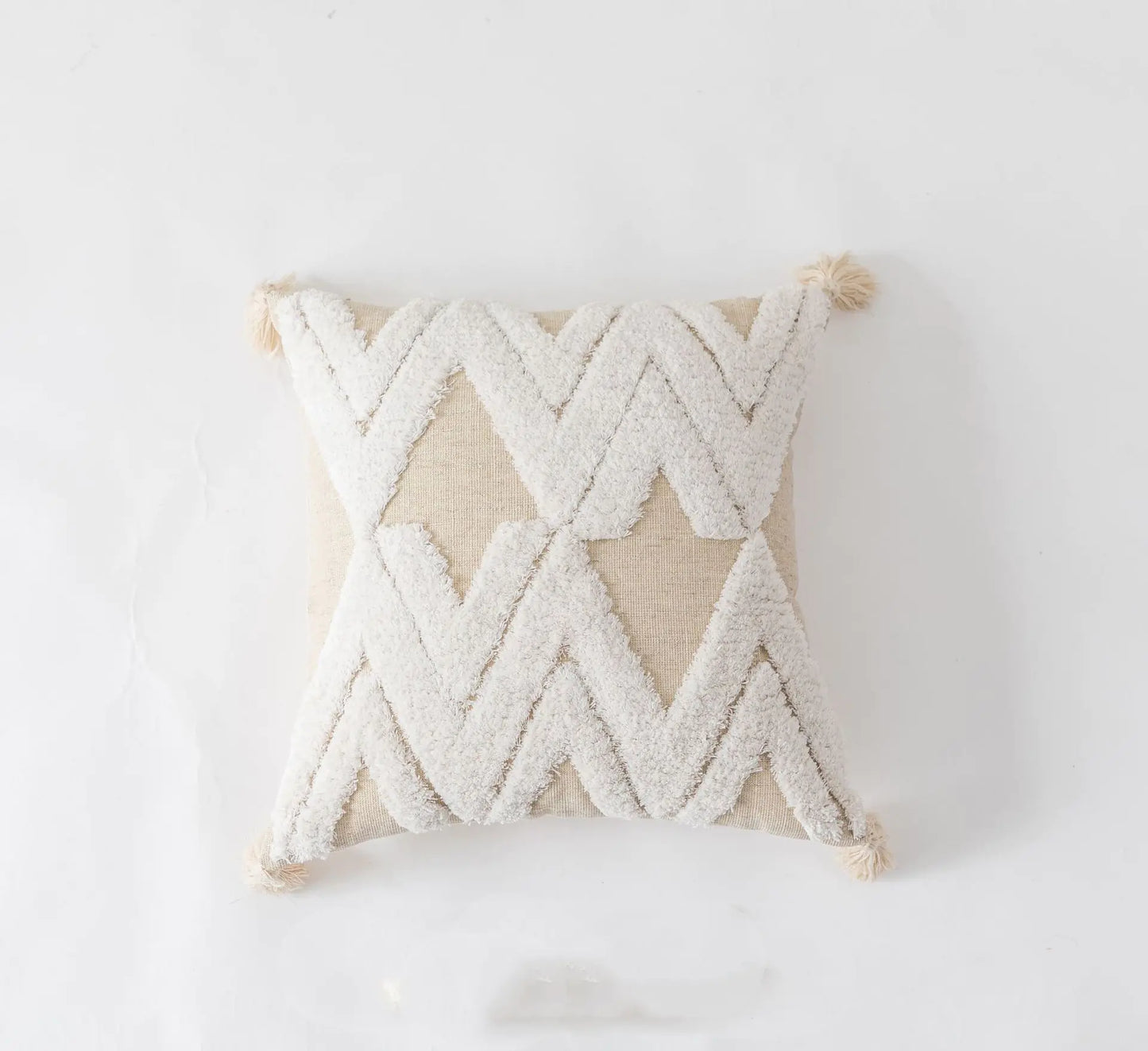 Tufted Cotton Canvas Pillowcase with National Style