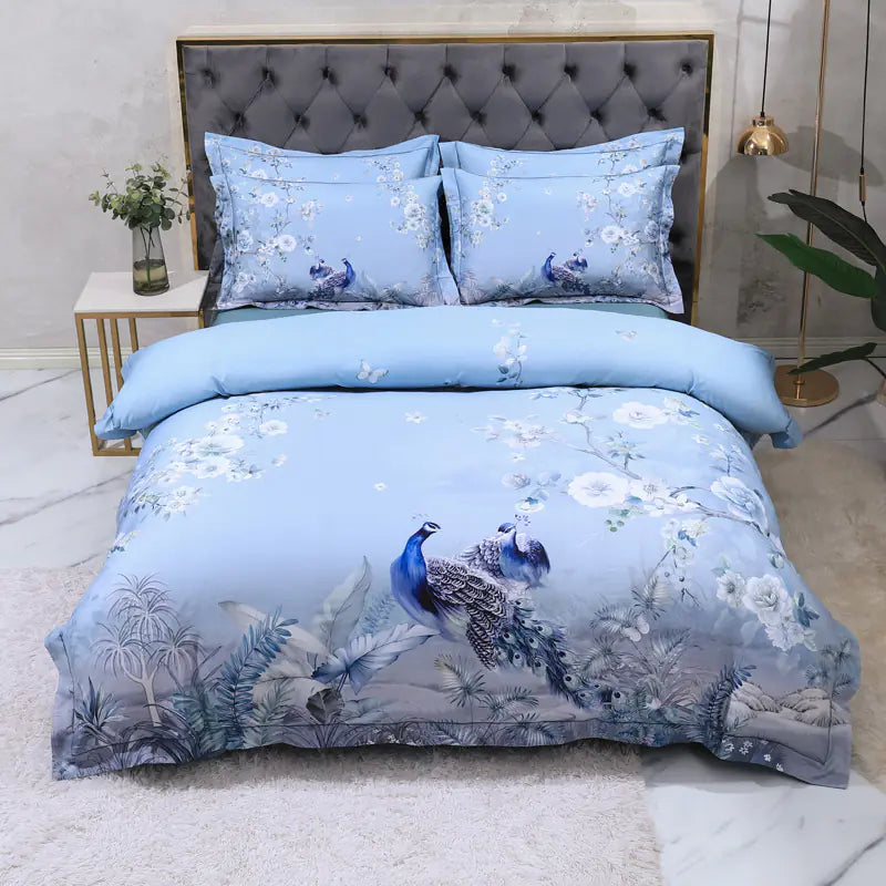 Luxury 100 Cotton Digital Floral Bedding Set (4 Pieces)