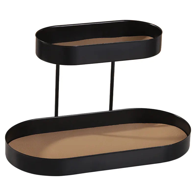 Modern Luxury Double-Layer Key Storage Tray for Bedroom