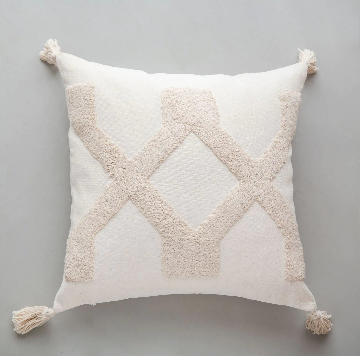 Ethnic Style Tufted Tassel Cushion Pillow Cover