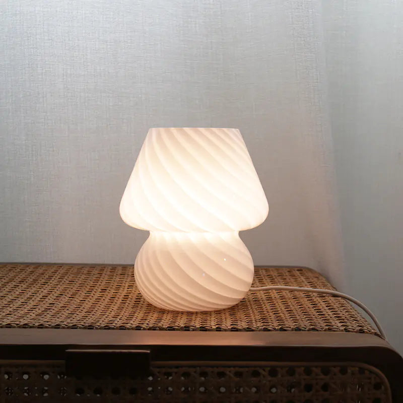 Vintage Glass Table Lamp for Bedroom or Guesthouse