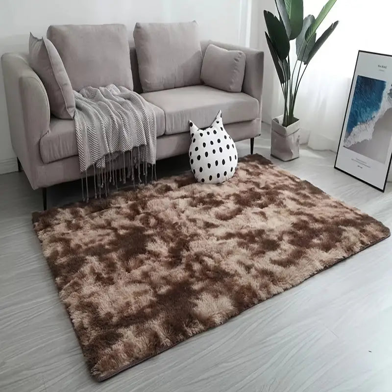 Tie Dye Plush Rectangle Floor Mat for Home Decor 47x63in