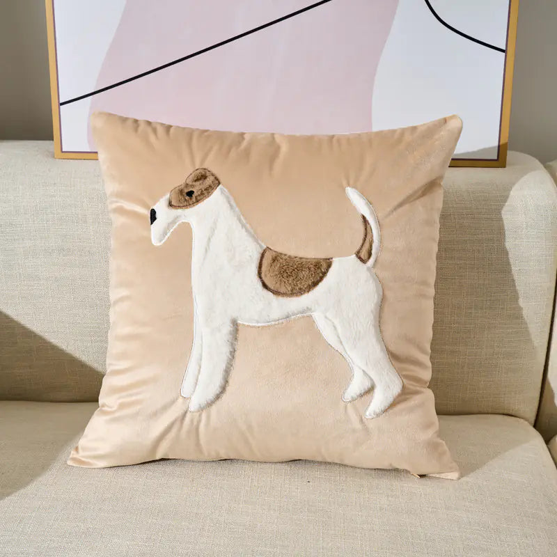 Embroidered Velvet Plush Cute Sofa Cushion Cover
