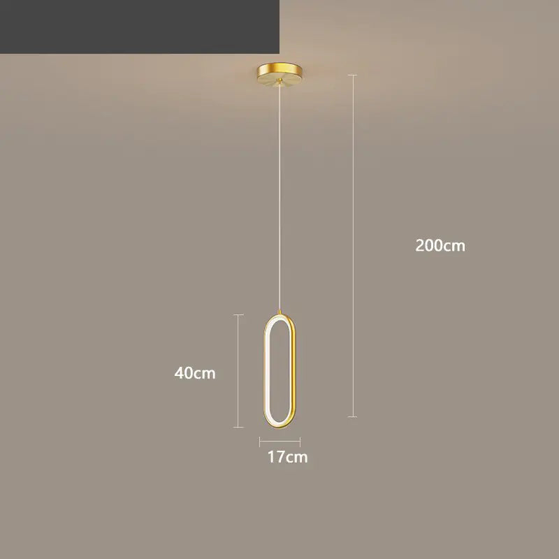 Nordic Style Adjustable Copper Pendant Light for Bedroom