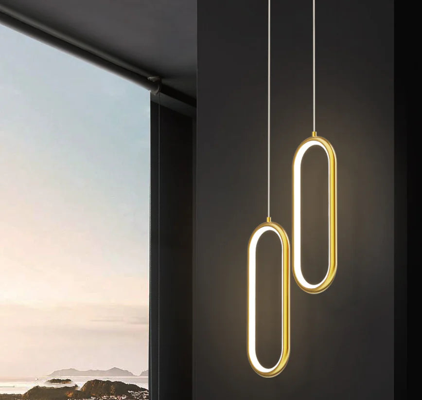 Nordic Style Adjustable Copper Pendant Light for Bedroom