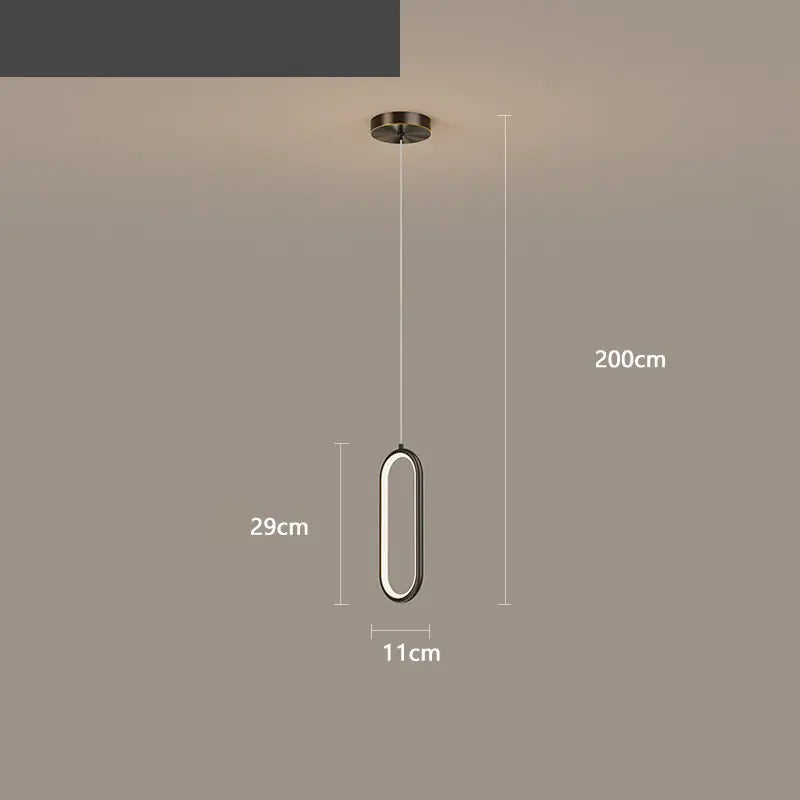 Nordic Style Adjustable Copper Pendant Light for Bedroom