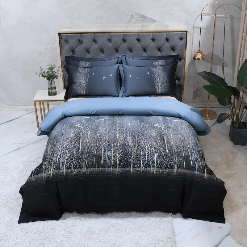 Luxury 100 Cotton Digital Floral Bedding Set (4 Pieces)