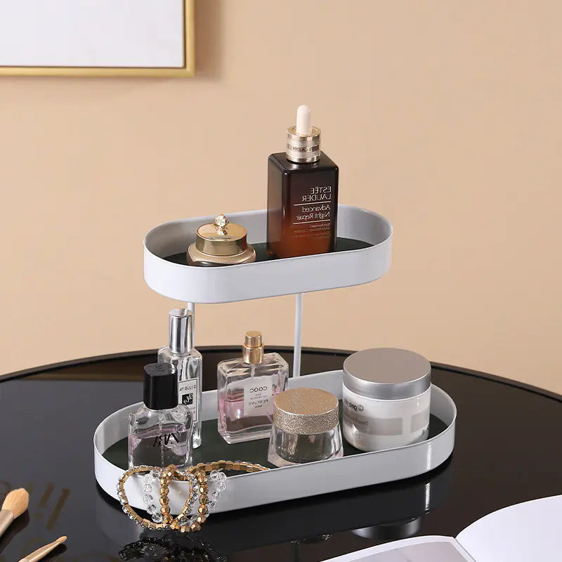Modern Luxury Double-Layer Key Storage Tray for Bedroom