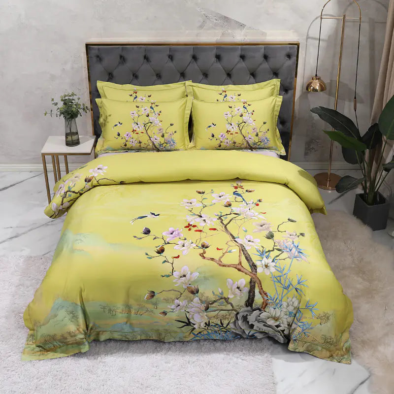 Luxury 100 Cotton Digital Floral Bedding Set (4 Pieces)