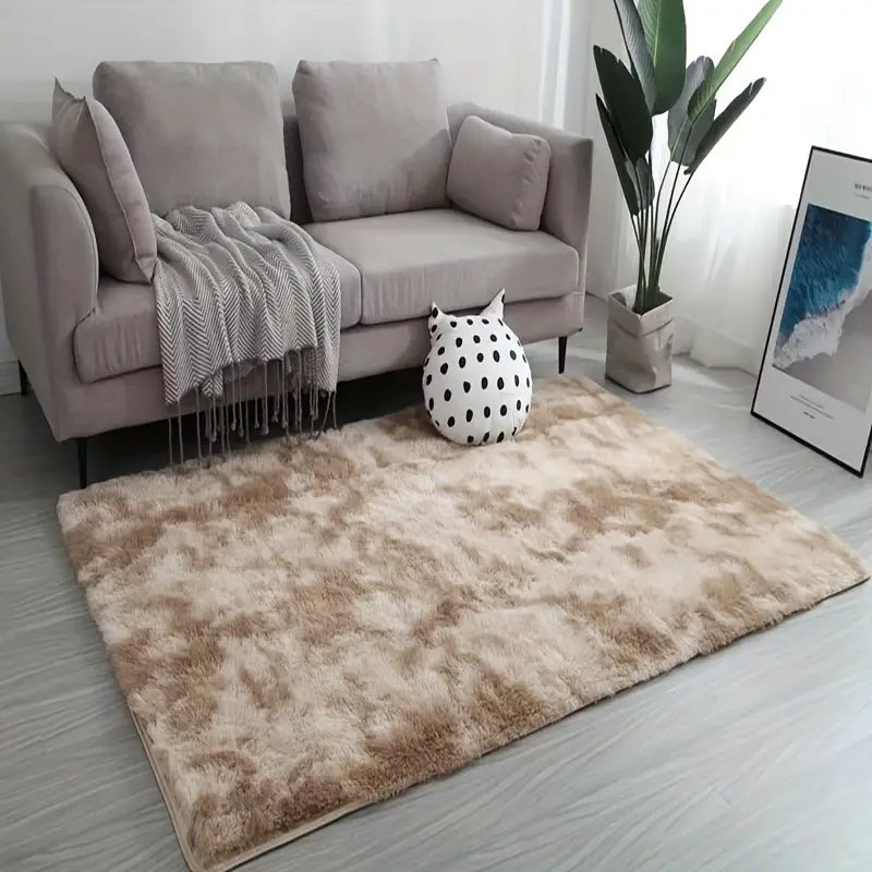 Tie Dye Plush Rectangle Floor Mat for Home Decor 47x63in