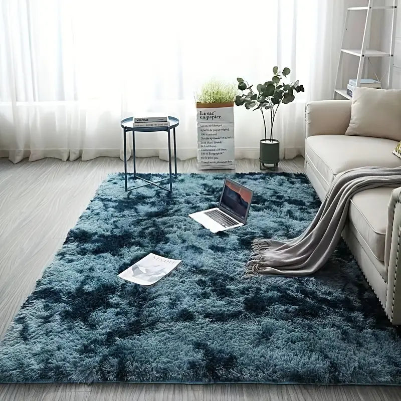 Tie Dye Plush Rectangle Floor Mat for Home Decor 47x63in
