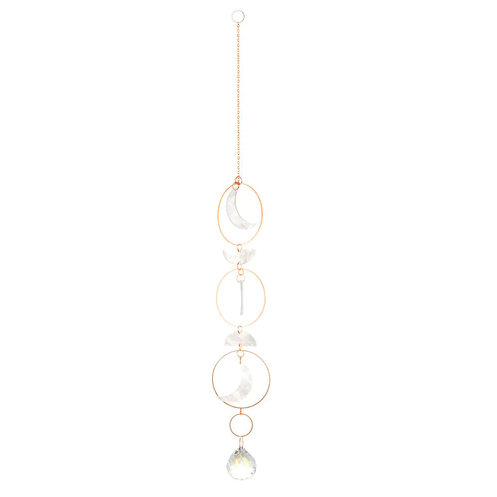 Natural Crystal Pendant with Acrylic Metal Chain Decor