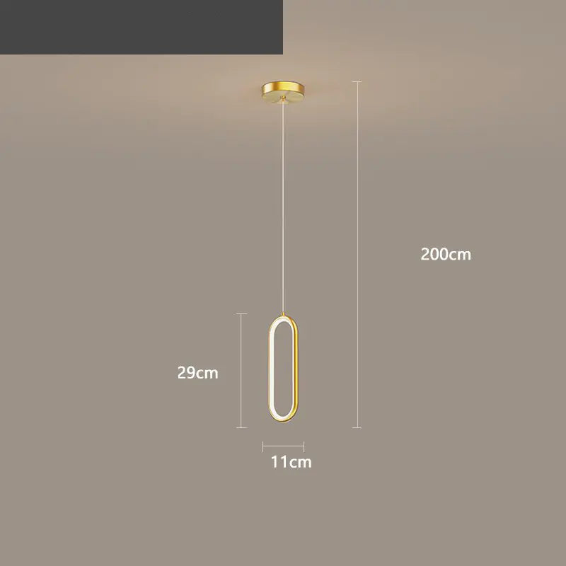 Nordic Style Adjustable Copper Pendant Light for Bedroom