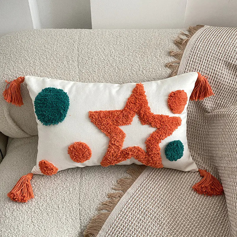 Nordic Bohemian Tufted Pentagram Pillow