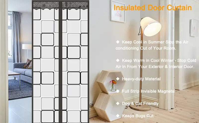 Magnetic Door Curtain for Winter Insulation (1 Piece)