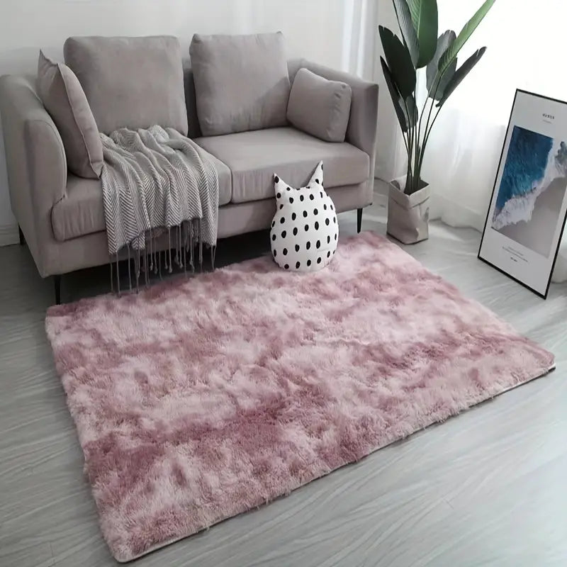 Tie Dye Plush Rectangle Floor Mat for Home Decor 47x63in