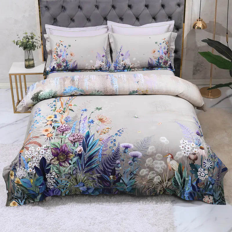 Luxury 100 Cotton Digital Floral Bedding Set (4 Pieces)