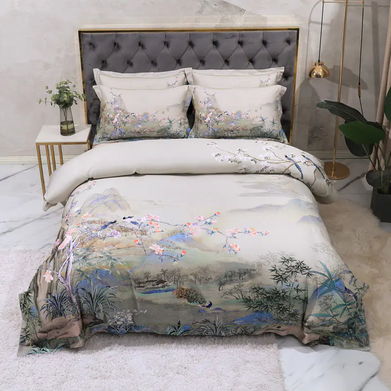 Luxury 100 Cotton Digital Floral Bedding Set (4 Pieces)