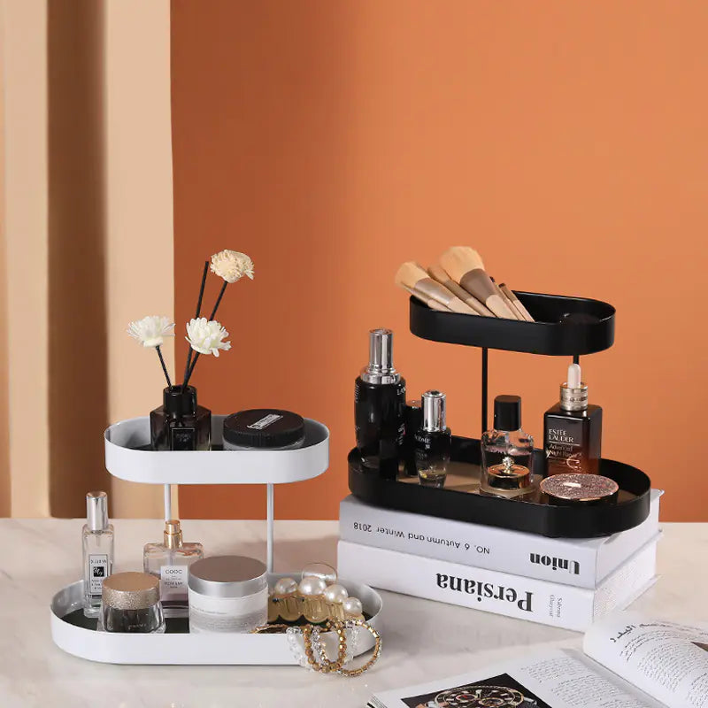 Modern Luxury Double-Layer Key Storage Tray for Bedroom