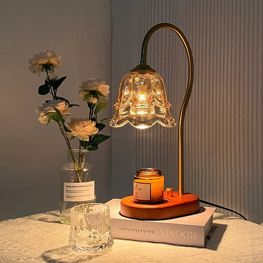 Aromatherapy Glass Wax Warmer Night Light Table Lamp