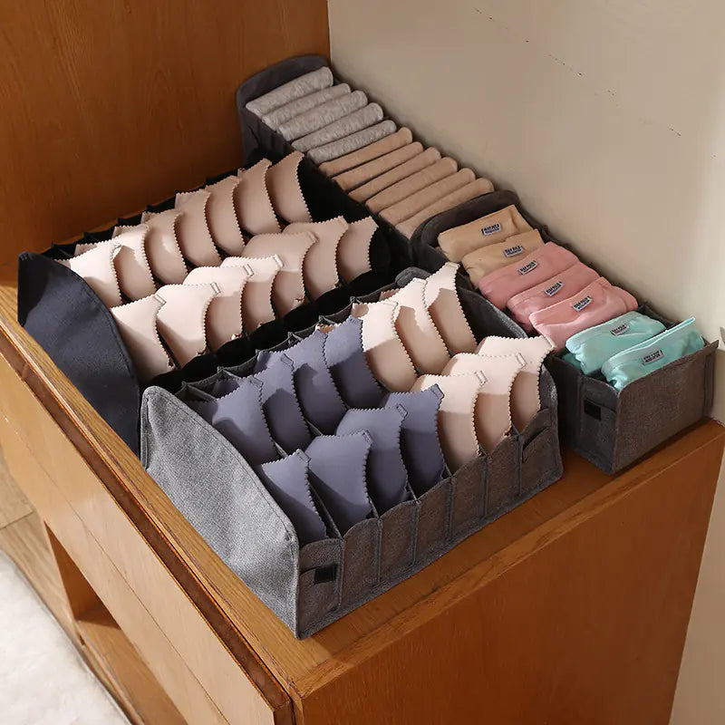 European Fabric Underwear Storage Box with Dividers