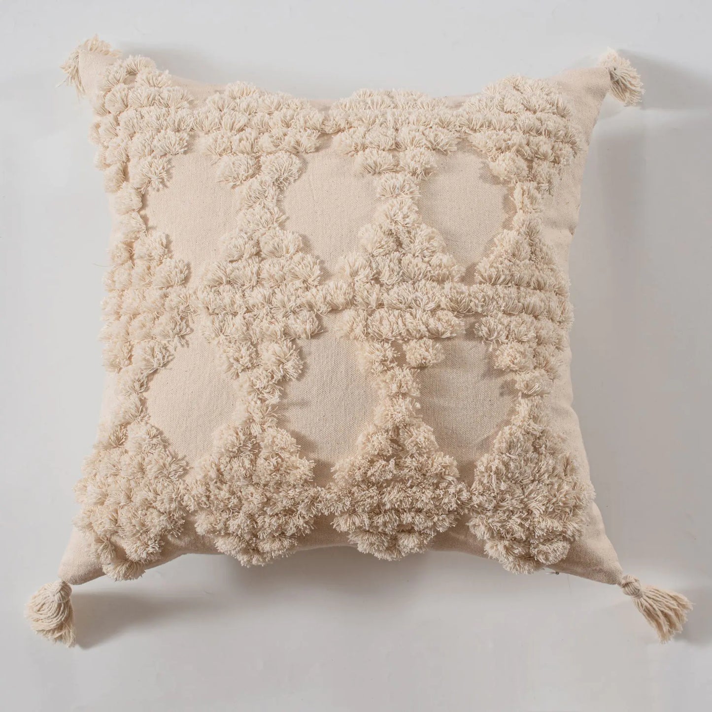 Ethnic Style Tufted Tassel Cushion Pillow Cover