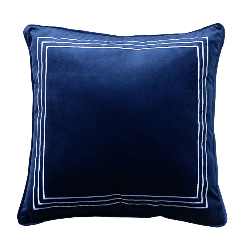 Navy Blue Round Pillow Head Cushion for B&B Decor