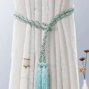 2 pcs Curtain Tieback Rope with Tassel, Blue/Gold