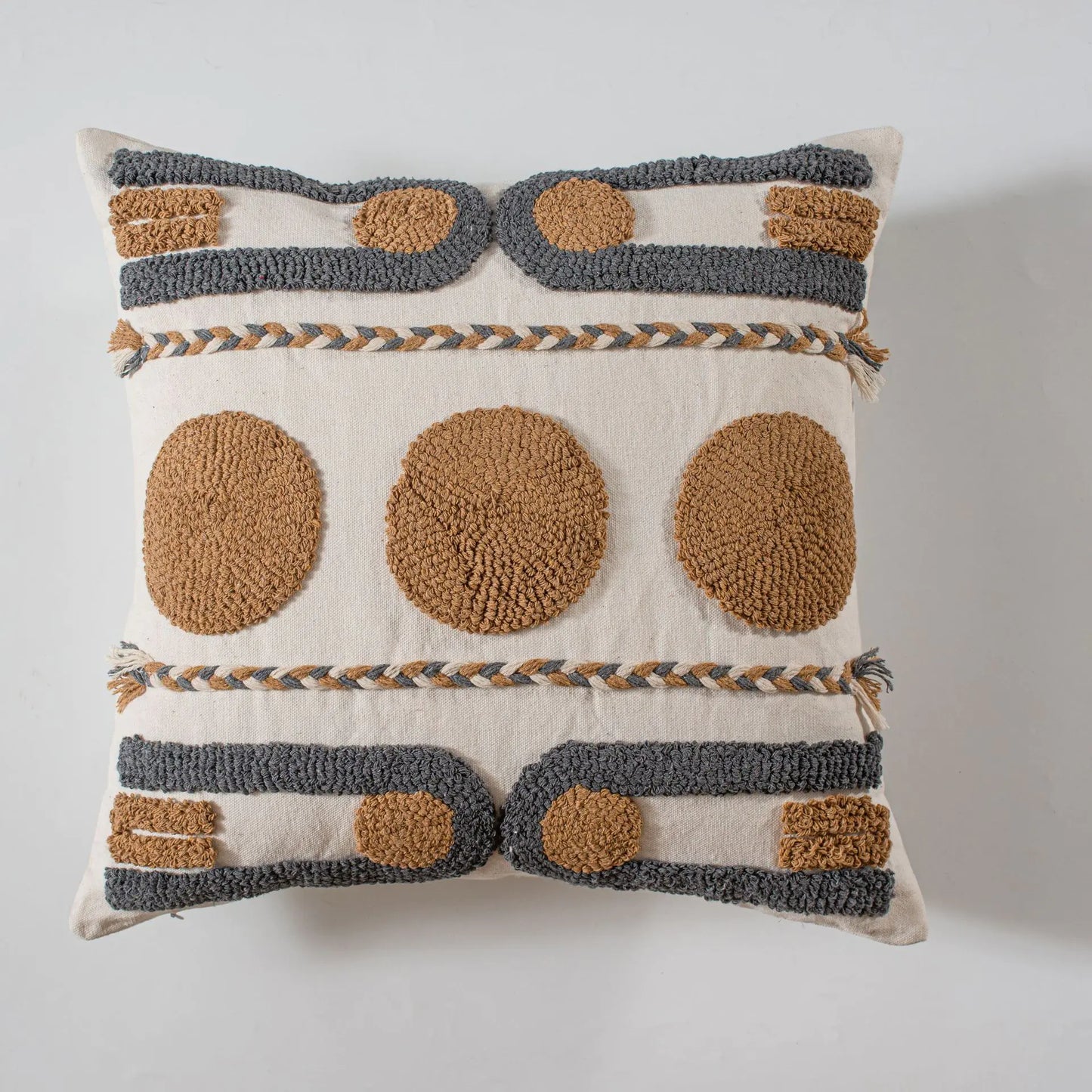 Ethnic Style Tufted Tassel Cushion Pillow Cover