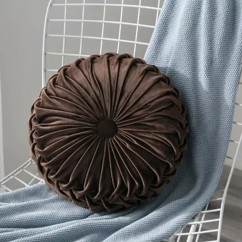 Dutch Velvet Pumpkin Cushion, Handmade Round Pillow