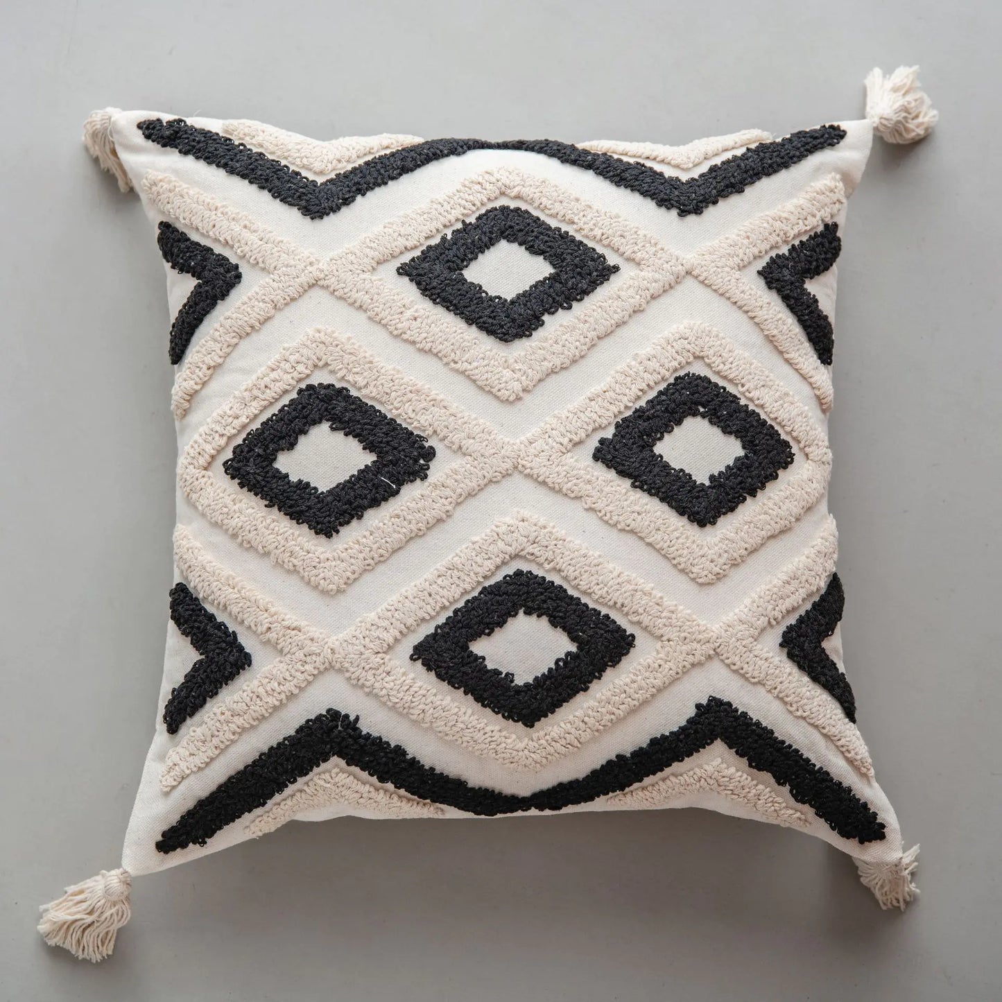 Ethnic Style Tufted Tassel Cushion Pillow Cover