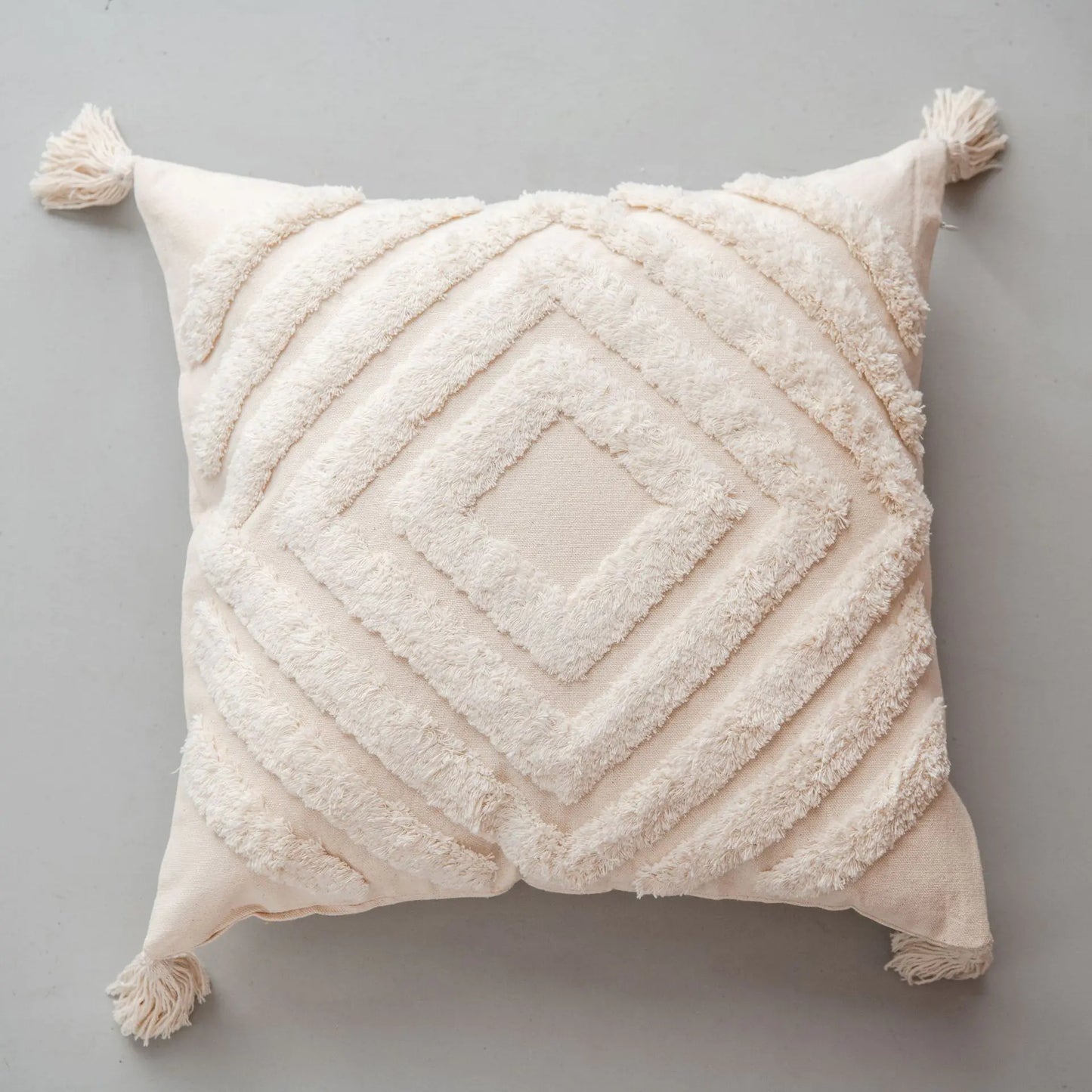 Ethnic Style Tufted Tassel Cushion Pillow Cover