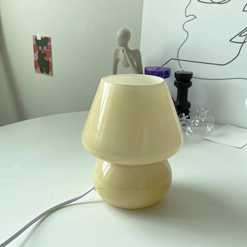 Vintage Glass Table Lamp for Bedroom or Guesthouse