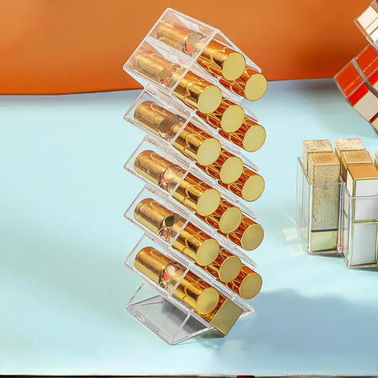 Fish Shape Clear Acrylic Lipstick Organizer with 16 Spaces