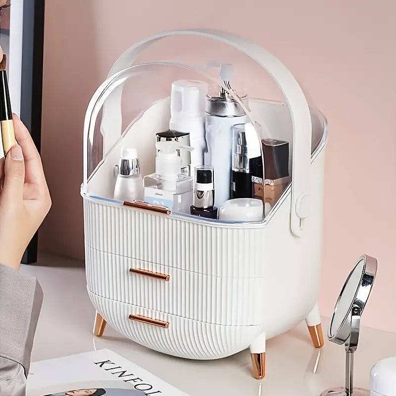 Large Capacity Handheld Cosmetic Organizer for Desktop