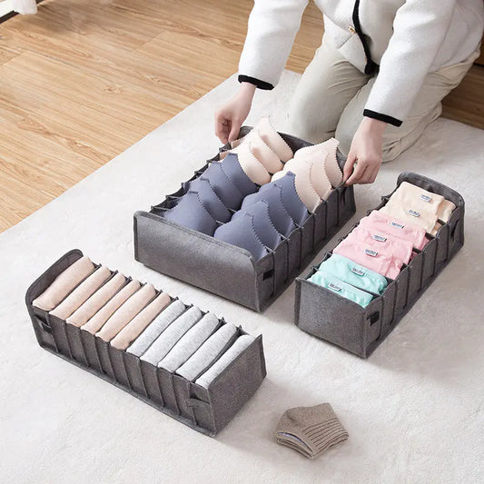 European Fabric Underwear Storage Box with Dividers