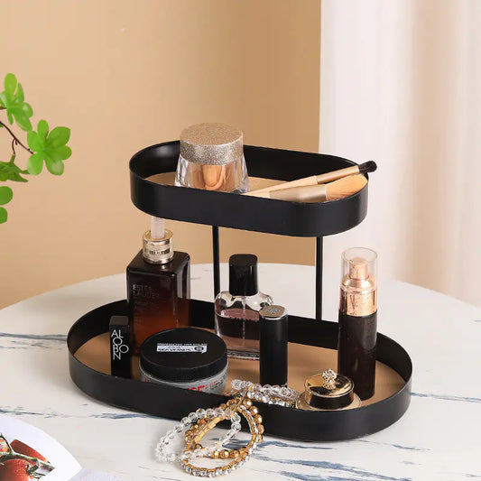 Modern Luxury Double-Layer Key Storage Tray for Bedroom