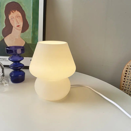 Vintage Glass Table Lamp for Bedroom or Guesthouse