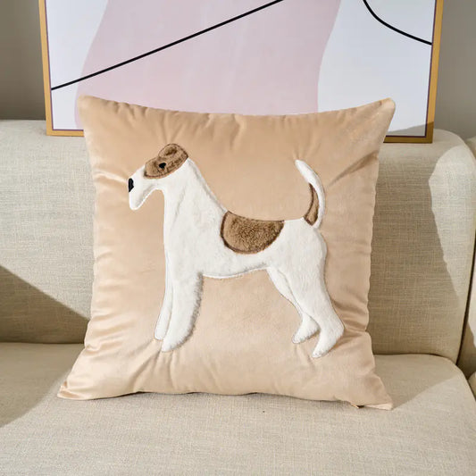 Embroidered Velvet Plush Cute Sofa Cushion Cover