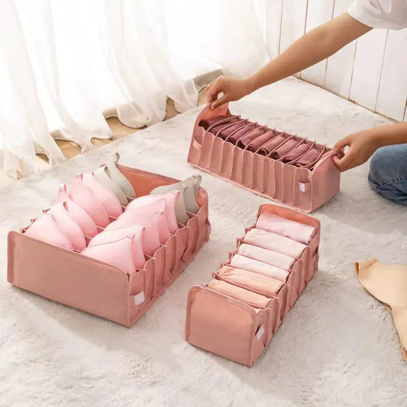 European Fabric Underwear Storage Box with Dividers