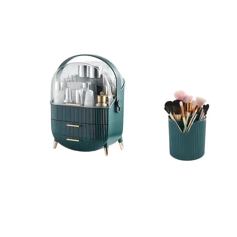 Large Capacity Handheld Cosmetic Organizer for Desktop